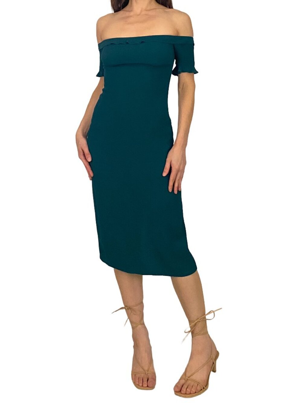 Reformation 2015 era Antonia midi dress in teal green